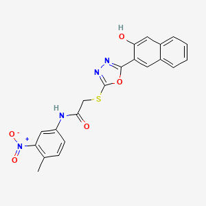 2-((5-(3-Hydroxynaphthalen-2-yl)-1,3,4-oxadiazol-2-yl)thio)-N-(4-methyl-3-nitrophenyl)acetamide