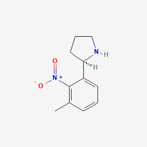 molecular formula C11H14N2O2 B12987829 (R)-2-(3-Methyl-2-nitrophenyl)pyrrolidine 