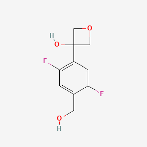 molecular formula C10H10F2O3 B12987835 3-(2,5-Difluoro-4-(hydroxymethyl)phenyl)oxetan-3-ol 