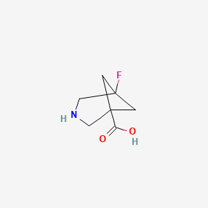 molecular formula C7H10FNO2 B12987859 5-Fluoro-3-azabicyclo[3.1.1]heptane-1-carboxylic acid 