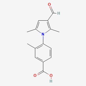 molecular formula C15H15NO3 B1298794 4-(3-甲酰基-2,5-二甲基-吡咯-1-基)-3-甲基-苯甲酸 CAS No. 409353-44-2