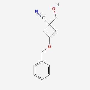 molecular formula C13H15NO2 B12987964 3-(Benzyloxy)-1-(hydroxymethyl)cyclobutanecarbonitrile CAS No. 1181816-14-7