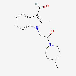 molecular formula C18H22N2O2 B1298798 2-甲基-1-[2-(4-甲基-哌啶-1-基)-2-氧代-乙基]-1H-吲哚-3-甲醛 CAS No. 433955-84-1