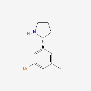 molecular formula C11H14BrN B12988044 (R)-2-(3-Bromo-5-methylphenyl)pyrrolidine 