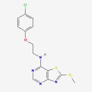 N-(2-(4-Chlorophenoxy)ethyl)-2-(methylthio)thiazolo[4,5-d]pyrimidin-7-amine