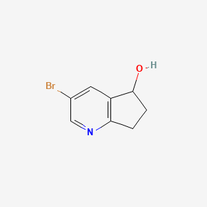 molecular formula C8H8BrNO B12988093 3-Bromo-6,7-dihydro-5H-cyclopenta[b]pyridin-5-ol 