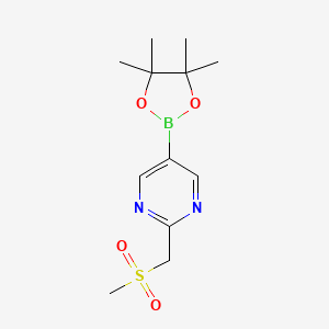 2-((Methylsulfonyl)methyl)-5-(4,4,5,5-tetramethyl-1,3,2-dioxaborolan-2-yl)pyrimidine