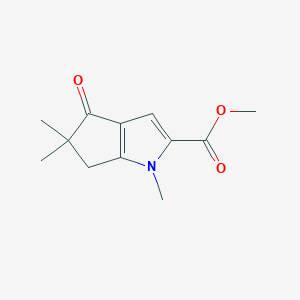 Methyl 1,5,5-trimethyl-4-oxo-1,4,5,6-tetrahydrocyclopenta[b]pyrrole-2-carboxylate