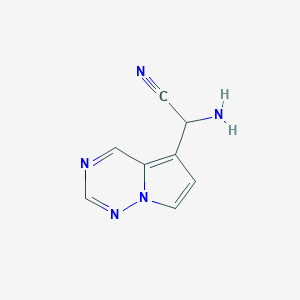 molecular formula C8H7N5 B12988159 2-Amino-2-(pyrrolo[2,1-f][1,2,4]triazin-5-yl)acetonitrile 