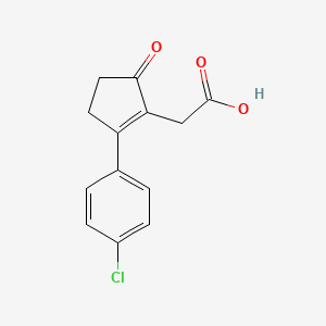 molecular formula C13H11ClO3 B1298816 [2-(4-氯苯基)-5-氧代环戊-1-烯基]-乙酸 CAS No. 53272-87-0