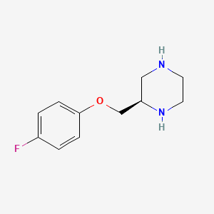 molecular formula C11H15FN2O B12988228 (R)-2-((4-Fluorophenoxy)methyl)piperazine 