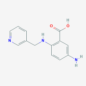 molecular formula C13H13N3O2 B1298823 5-Amino-2-[(pyridin-3-ylmethyl)-amino]-benzoic acid CAS No. 425662-35-7