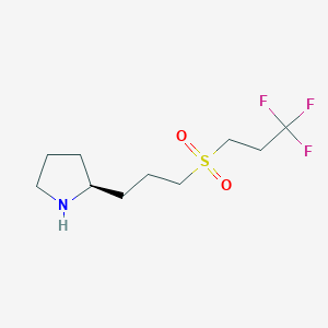 molecular formula C10H18F3NO2S B12988319 (S)-2-(3-((3,3,3-Trifluoropropyl)sulfonyl)propyl)pyrrolidine 