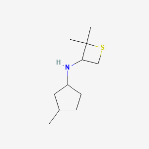 molecular formula C11H21NS B12988338 2,2-Dimethyl-N-(3-methylcyclopentyl)thietan-3-amine 