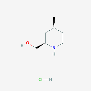 molecular formula C7H16ClNO B12988362 Rel-((2R,4S)-4-methylpiperidin-2-yl)methanol hydrochloride 