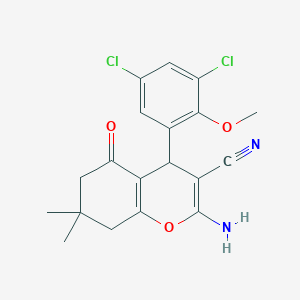 2-Amino-4-(3,5-dichloro-2-methoxyphenyl)-7,7-dimethyl-5-oxo-5,6,7,8-tetrahydro-4H-chromene-3-carbonitrile