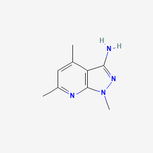 molecular formula C9H12N4 B1298844 1,4,6-trimethyl-1H-pyrazolo[3,4-b]pyridin-3-amine CAS No. 42951-66-6