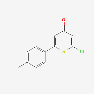 molecular formula C12H9ClOS B12988481 2-Chloro-6-(4-methylphenyl)-4H-thiopyran-4-one 