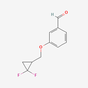 molecular formula C11H10F2O2 B12988744 3-((2,2-Difluorocyclopropyl)methoxy)benzaldehyde 