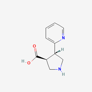 molecular formula C10H12N2O2 B12988795 (3S,4S)-4-(pyridin-2-yl)pyrrolidine-3-carboxylic acid 