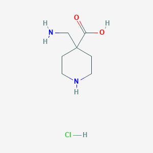 molecular formula C7H15ClN2O2 B12988804 4-(Aminomethyl)piperidine-4-carboxylic acid hydrochloride 