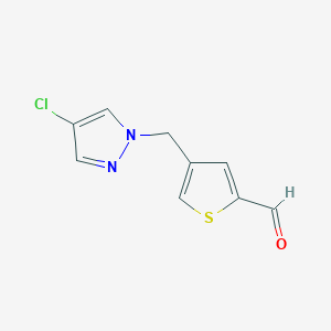 4-((4-Chloro-1H-pyrazol-1-yl)methyl)thiophene-2-carbaldehyde