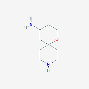 molecular formula C9H18N2O B12988836 1-Oxa-9-azaspiro[5.5]undecan-4-amine 