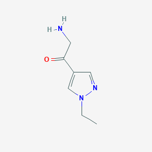 molecular formula C7H11N3O B12988843 2-Amino-1-(1-ethyl-1H-pyrazol-4-yl)ethanone 