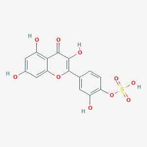 molecular formula C15H10O10S B12988864 2-Hydroxy-4-(3,5,7-trihydroxy-4-oxo-4h-chromen-2-yl)phenyl hydrogen sulfate 