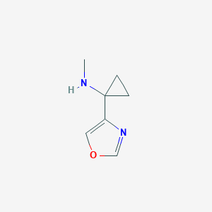 molecular formula C7H10N2O B12988874 N-Methyl-1-(oxazol-4-yl)cyclopropan-1-amine 