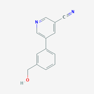 molecular formula C13H10N2O B12988906 5-(3-(Hydroxymethyl)phenyl)nicotinonitrile CAS No. 328125-42-4