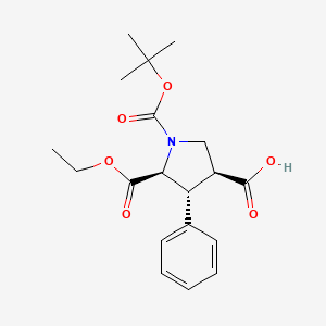 (3S,4R,5S)-1-(tert-Butoxycarbonyl)-5-(ethoxycarbonyl)-4-phenylpyrrolidine-3-carboxylic acid