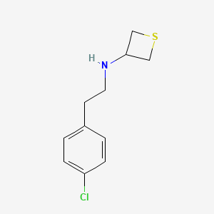 molecular formula C11H14ClNS B12988937 N-(4-Chlorophenethyl)thietan-3-amine 