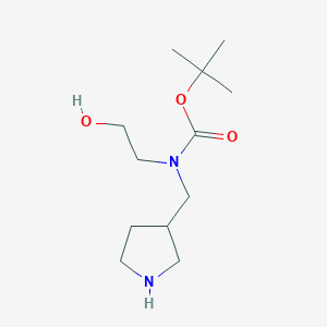 molecular formula C12H24N2O3 B12988977 tert-Butyl (2-hydroxyethyl)(pyrrolidin-3-ylmethyl)carbamate 