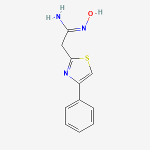 molecular formula C11H11N3OS B12988999 N-Hydroxy-2-(4-phenyl-thiazol-2-yl)-acetamidine 