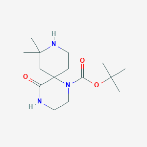 tert-Butyl 8,8-dimethyl-5-oxo-1,4,9-triazaspiro[5.5]undecane-1-carboxylate