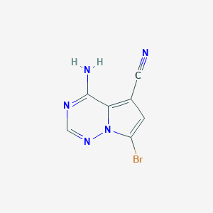 molecular formula C7H4BrN5 B12989009 4-Amino-7-bromopyrrolo[2,1-f][1,2,4]triazine-5-carbonitrile 