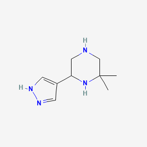 molecular formula C9H16N4 B12989054 2,2-Dimethyl-6-(1H-pyrazol-4-yl)piperazine 