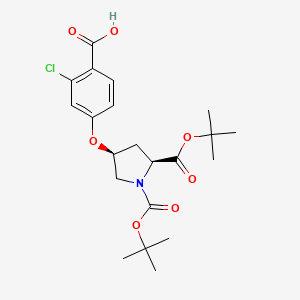 4-(((3S,5S)-1,5-Bis(tert-butoxycarbonyl)pyrrolidin-3-yl)oxy)-2-chlorobenzoic acid