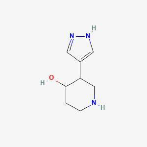 molecular formula C8H13N3O B12989077 3-(1H-Pyrazol-4-yl)piperidin-4-ol 