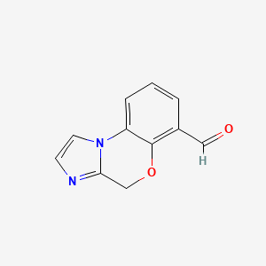 molecular formula C11H8N2O2 B12989099 4H-Benzo[b]imidazo[1,2-d][1,4]oxazine-6-carbaldehyde 