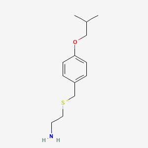 molecular formula C13H21NOS B12989160 2-((4-Isobutoxybenzyl)thio)ethanamine 