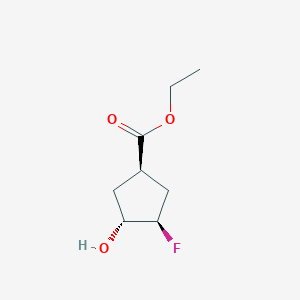 molecular formula C8H13FO3 B12989217 Rel-ethyl (1R,3R,4R)-3-fluoro-4-hydroxycyclopentane-1-carboxylate 