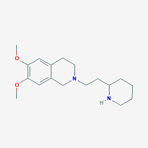 molecular formula C18H28N2O2 B12989240 6,7-Dimethoxy-2-(2-(piperidin-2-yl)ethyl)-1,2,3,4-tetrahydroisoquinoline 