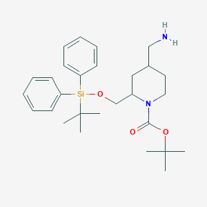 tert-Butyl 4-(aminomethyl)-2-(((tert-butyldiphenylsilyl)oxy)methyl)piperidine-1-carboxylate