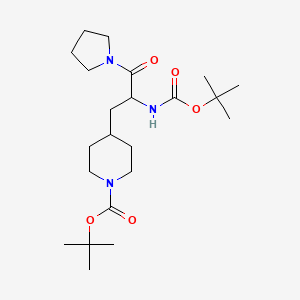 tert-Butyl 4-(2-((tert-butoxycarbonyl)amino)-3-oxo-3-(pyrrolidin-1-yl)propyl)piperidine-1-carboxylate