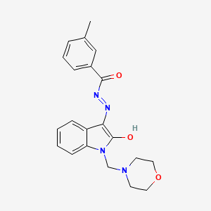 (Z)-3-Methyl-N'-(1-(morpholinomethyl)-2-oxoindolin-3-ylidene)benzohydrazide