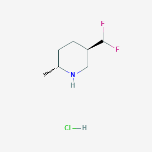 molecular formula C7H14ClF2N B12989501 (2R,5R)-5-(Difluoromethyl)-2-methylpiperidine hydrochloride 