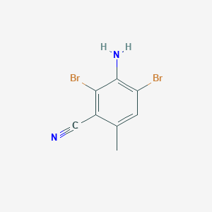 molecular formula C8H6Br2N2 B12989520 3-Amino-2,4-dibromo-6-methylbenzonitrile 