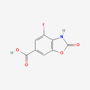 molecular formula C8H4FNO4 B12989551 4-Fluoro-2-oxo-2,3-dihydrobenzo[d]oxazole-6-carboxylic acid 